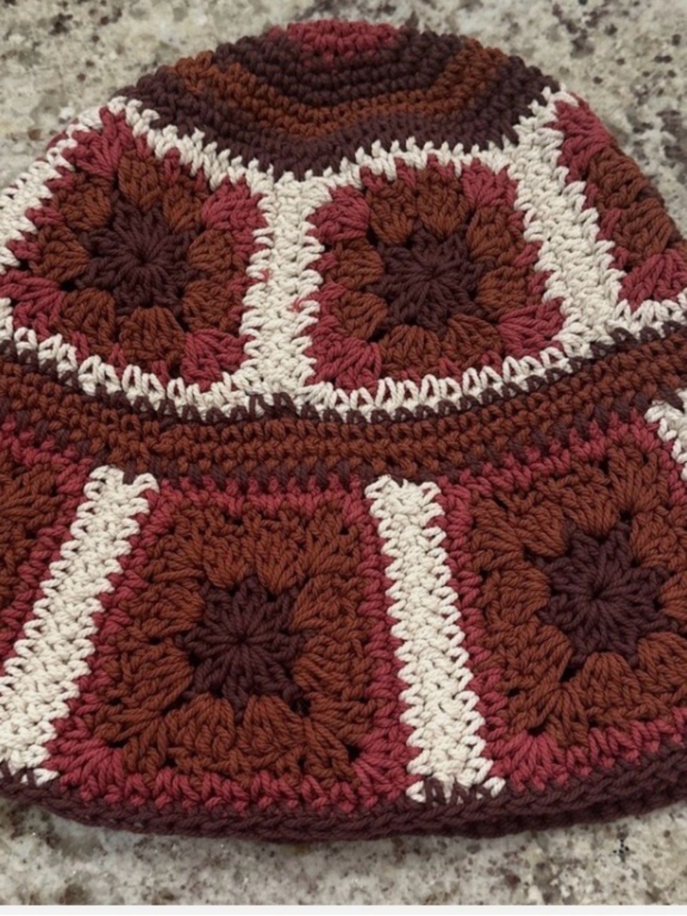NWT Lucky Brand Crochet Granny Square Bucket Hat